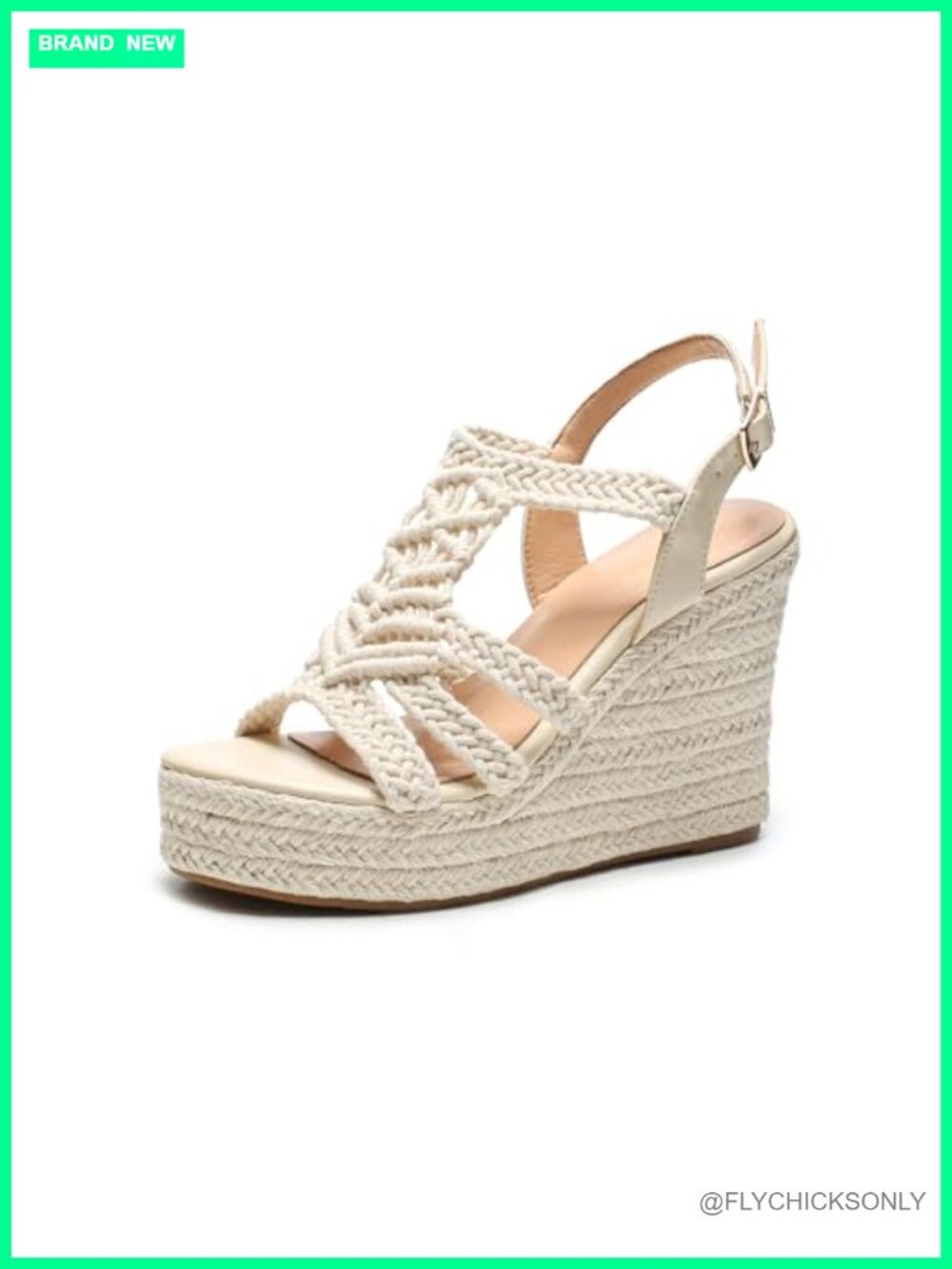 Wedge Sandals Braided Platform Adjustable Buckle Comfortable Outdoor